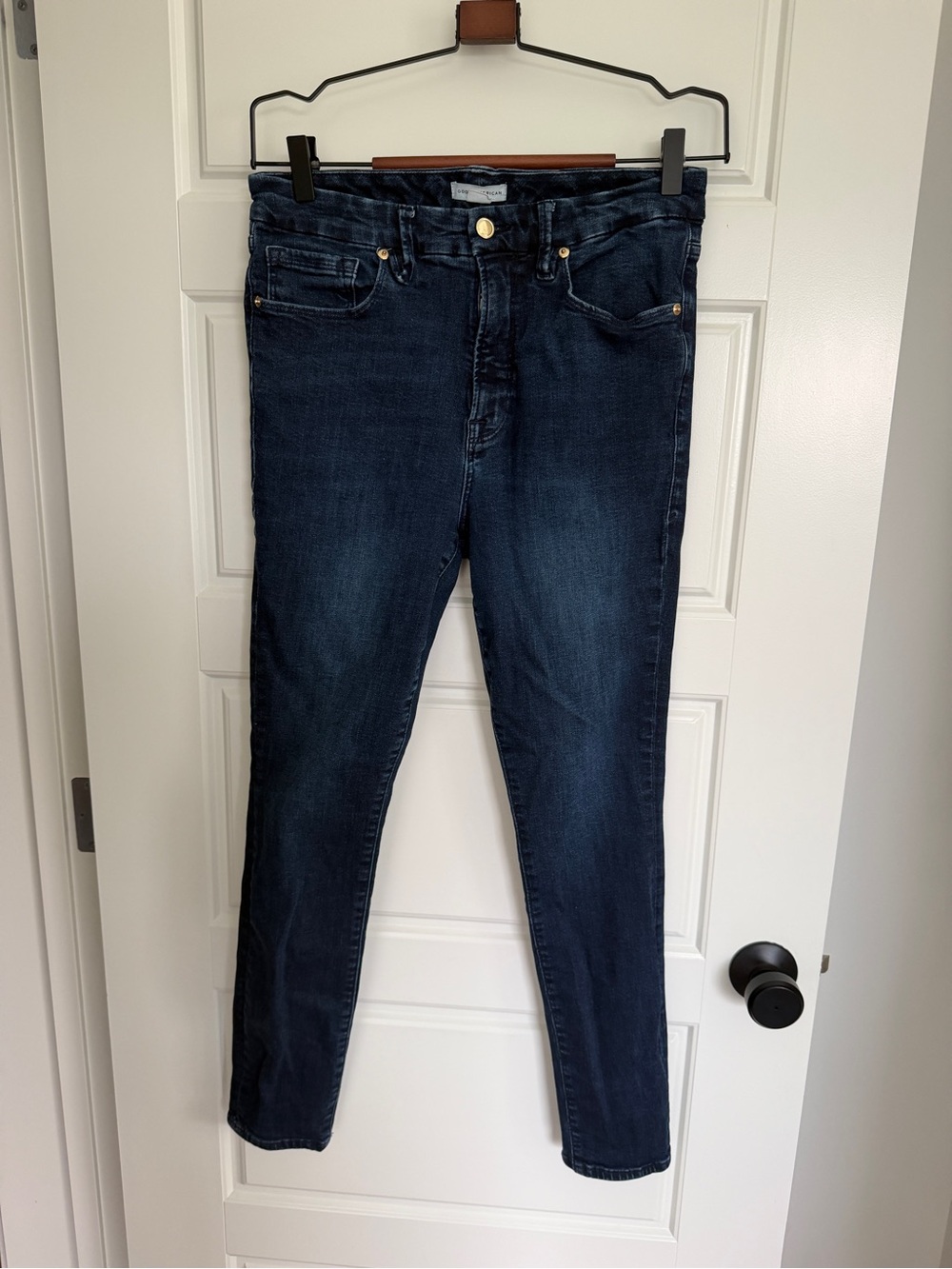 Good American Dark Wash Skinny Jeans